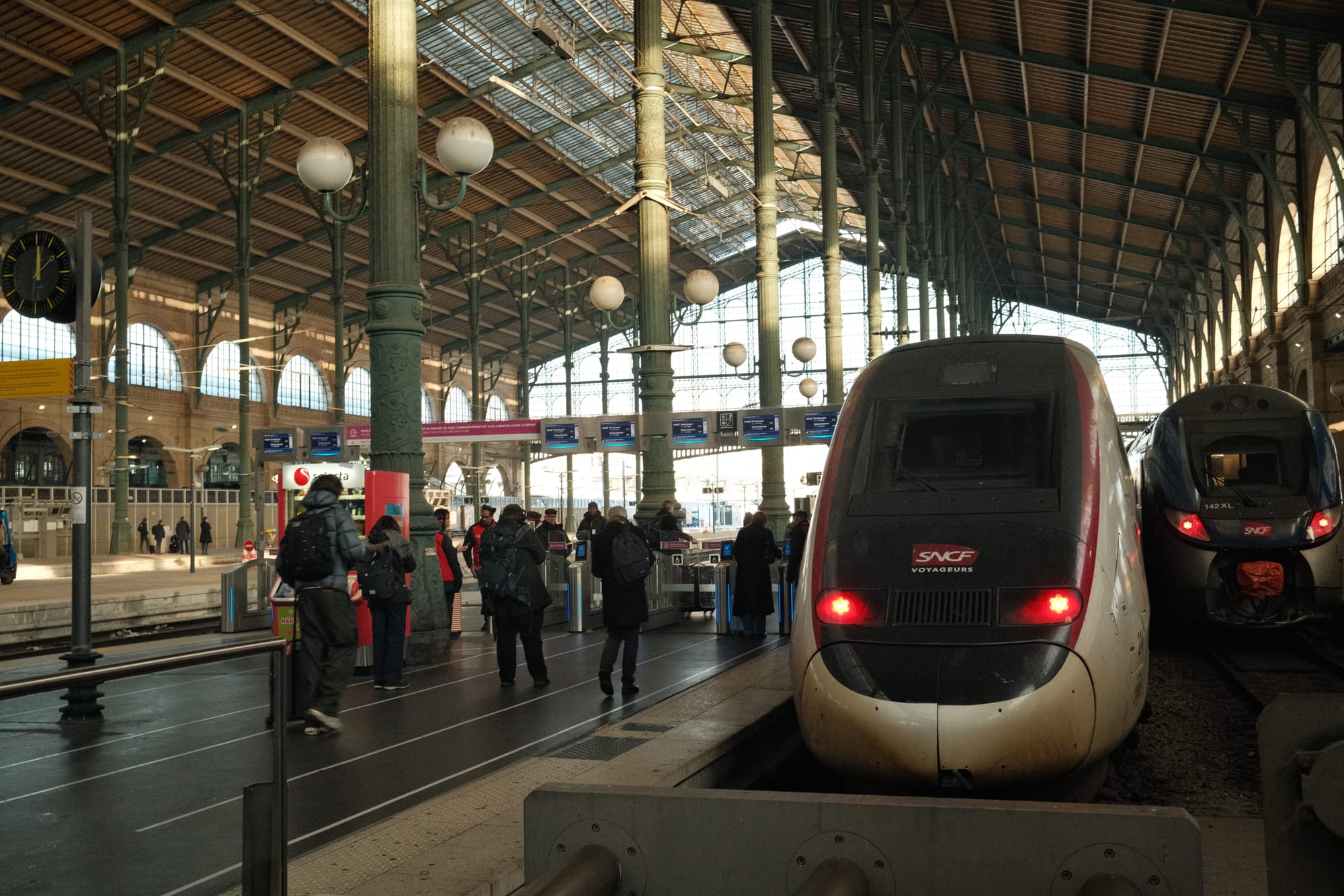 Checkin am Bahnsteig im Gare du Nord