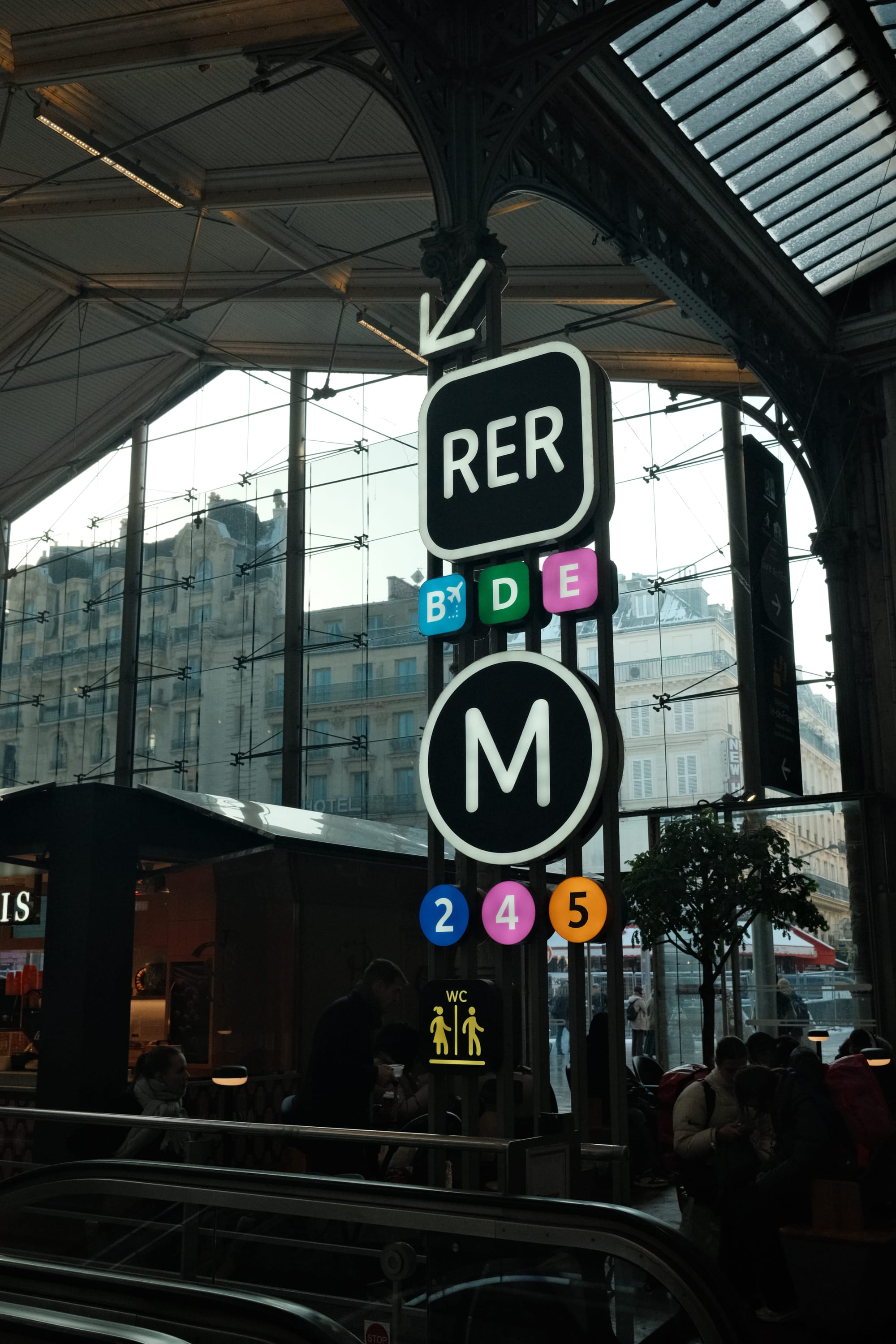 Orientierung am Bahnhof Gare du Nord in Paris: RER und Metro