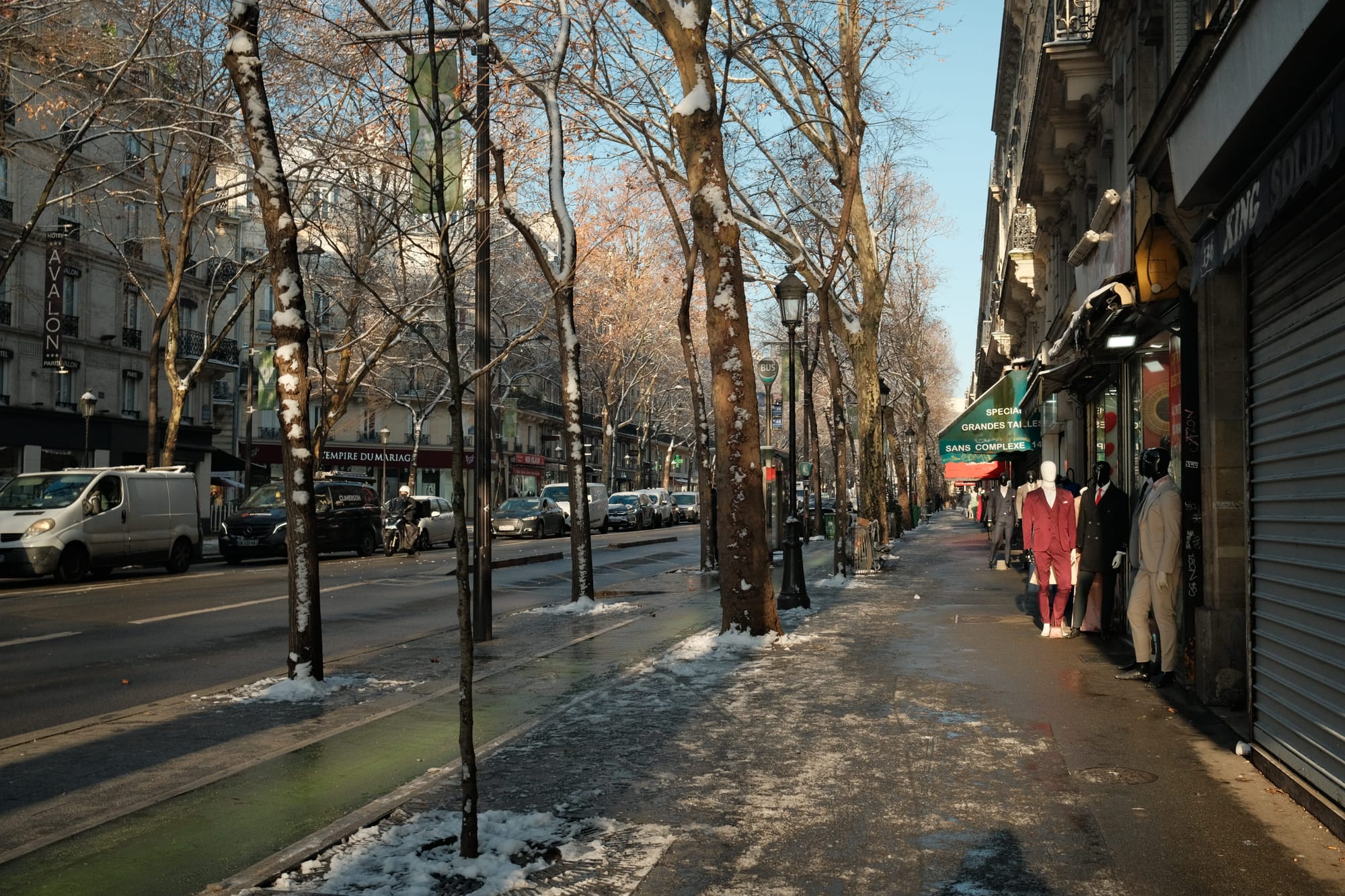 Viertel Paris Gare du Nord im Winter