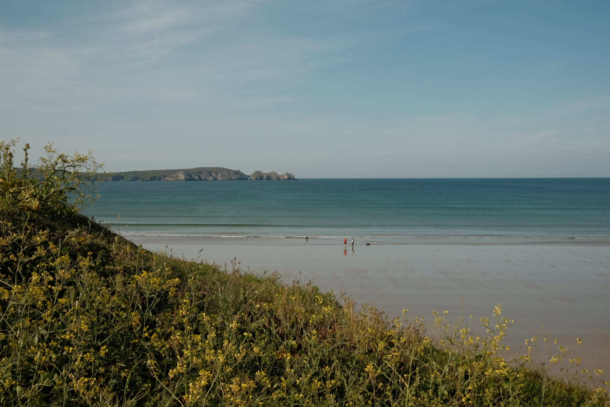Wir haben auch ruhige Strände (hier in Crozon)