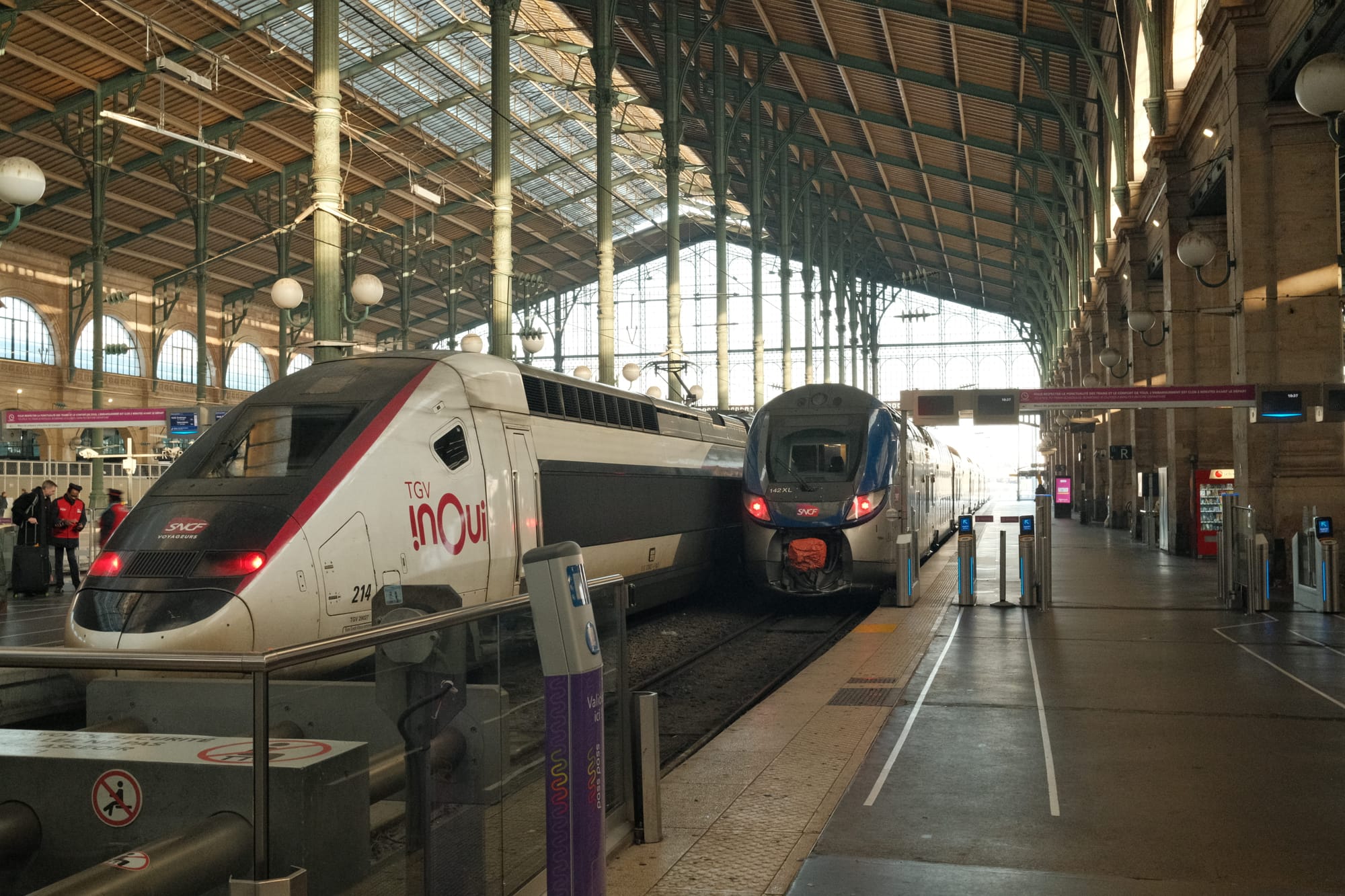 Bahnsteig in Paris Gare du Nord